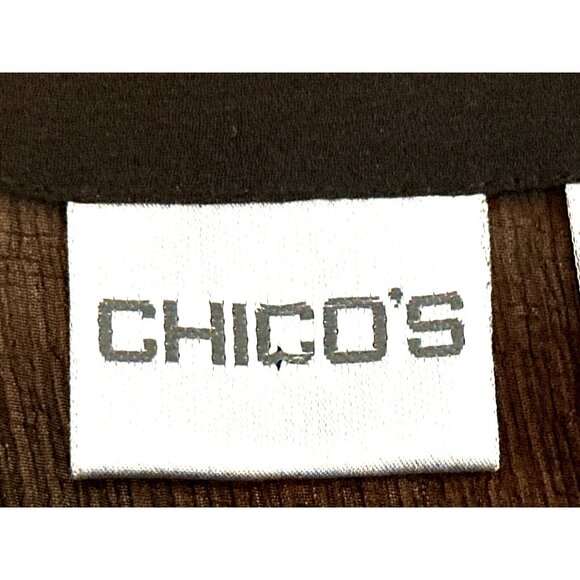 Vintage All Silk Blouse by Chicos Size 1 Black Sheer Lace Chic Romantic City Top - Picture 9 of 14